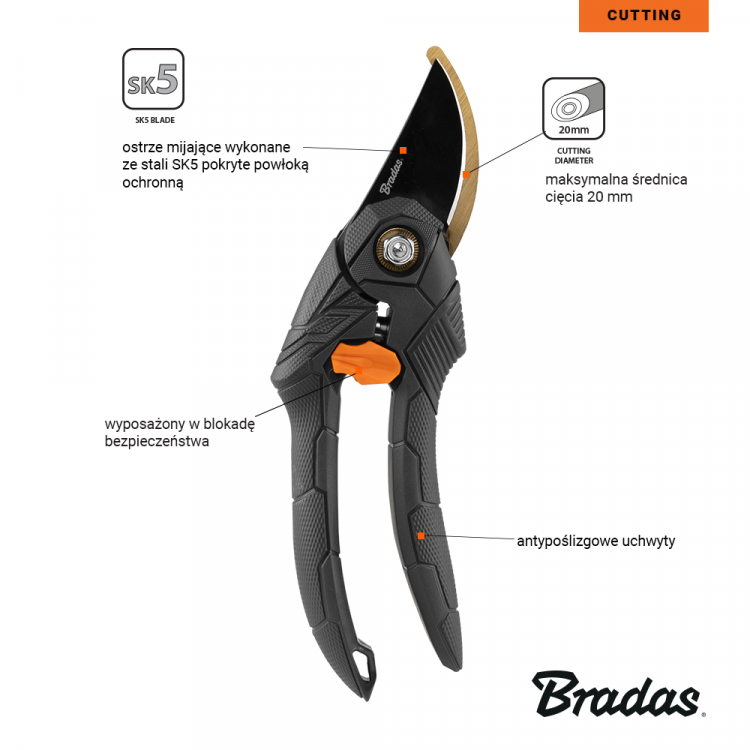 Sekator Bradas KT-V1028 wygląd z zapiskami